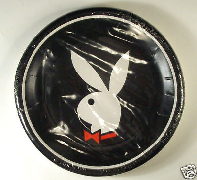 Vintage 1980's Playboy Bunny Logo Plate Set 10 Inch Plates Factory Sealed Set