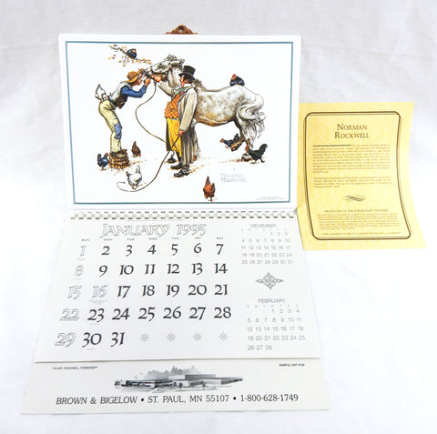 Limited Edition 1995 2023 Norman Rockwell The Horse Trader Vacuum Form Calendar