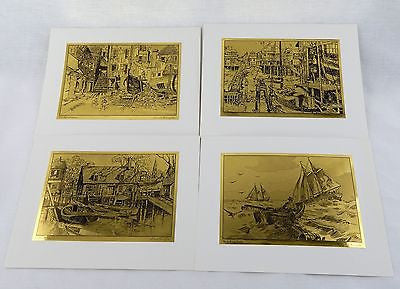 Vintage 1970's Lionel Barrymore Gold Foil Etch Print Set 247-112