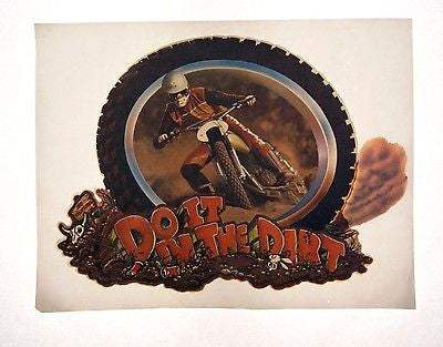 Vintage 1970's Do It In The Dirt Motocross Iron On T Shirt Transfer