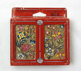 Vintage 1970's Hoyle Products Needlepoint Floral Design Playing Card Set