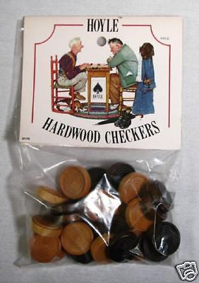 Vintage Hoyle Norman Rockwell Last Move Hardwood Checkers Set