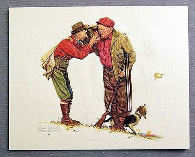 Vintage 1970's Norman Rockwell Old Sports Embossed 4 Print Set