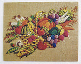 Vintage 1970's Country Harvest Stitchery Embossed Two Print Set