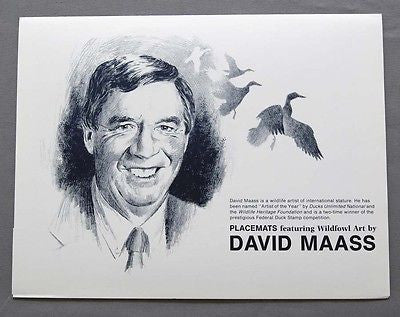 Vintage 1990 David Maass Wildfowl Art Place Mat Set 240-170