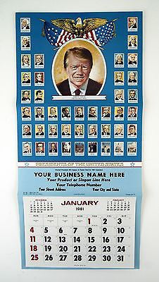 Vintage 1981 Jimmy Carter Presidential Biographies Calendar Print
