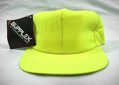 Vintage 1980's Neon Yellow Supplex Nylon Hat