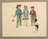 Vintage 1970's Norman Rockwell Me and My Pal Embossed Print Portfolio