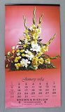 Vintage 1984 2040 Floral Arrangement Instructional Calendar