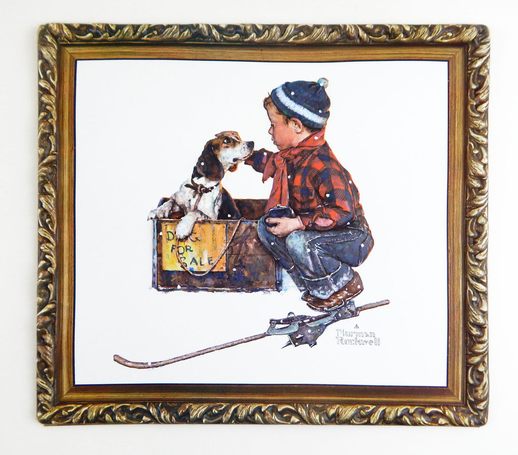 Vintage Norman Rockwell A Boy Meets His Dog Boy and His Dog Formcraft Print