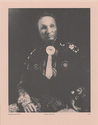 Vintage 1890 - 1910 Chippewa Portraits Native American Indian Print Plate H