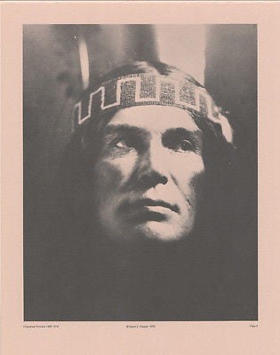 Vintage 1890 - 1910 Chippewa Portraits Native American Indian Print Plate F