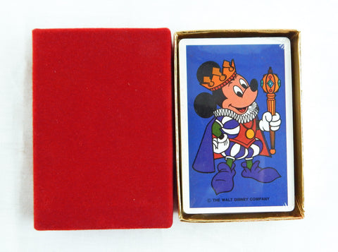 Vintage 1980’s Disney Mickey Mouse King Mickey Blue Playing Cards Deck 1