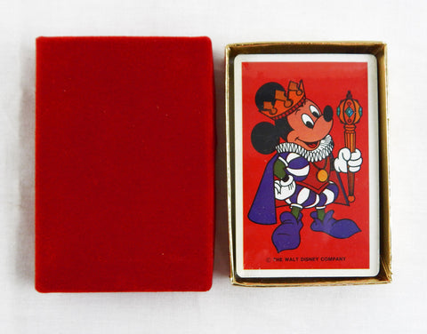 Vintage 1980’s Disney Mickey Mouse King Mickey Red Playing Cards